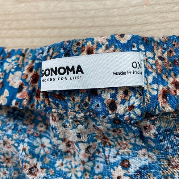 Sonoma Floral Faux Wrap Midi Skirt Women OX Blue Ruffle Cottagecore Boho‎ NWOT - Picture 6 of 10